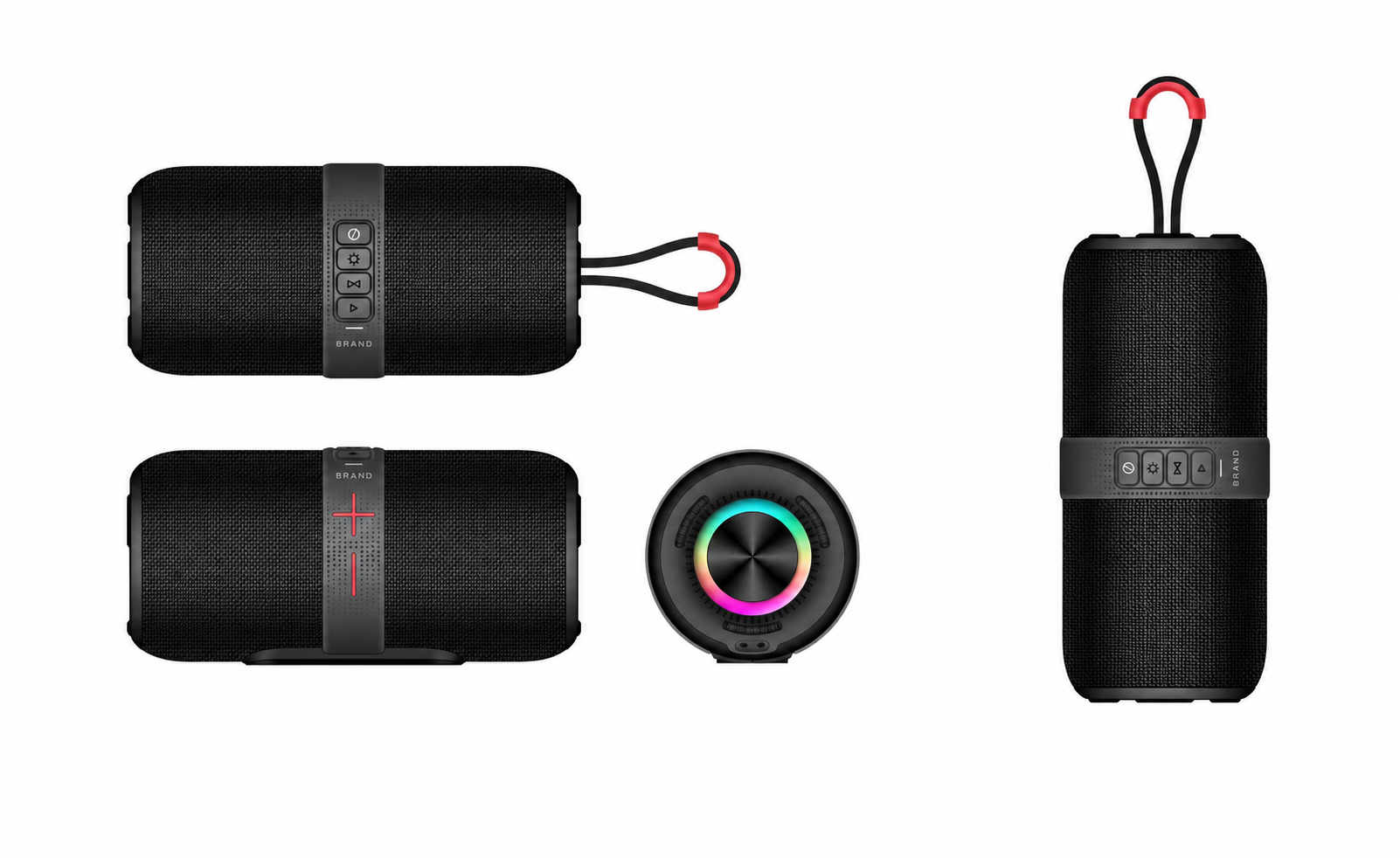 Portable Bluetooth Speaker with RGB Light and Carry Loop