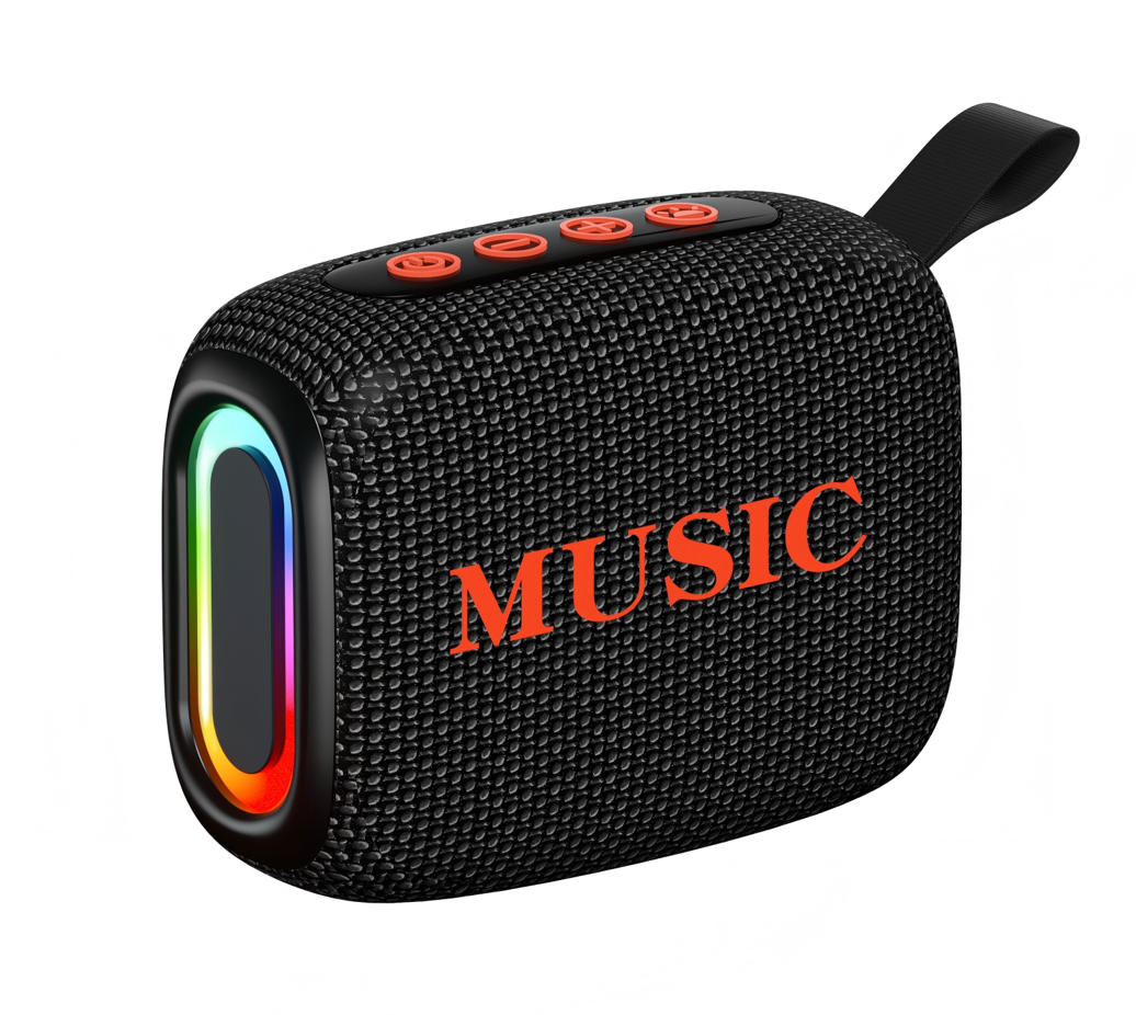 OEM High-Quality IPX5 Water-Resistant Wireless Bluetooth Portable Stereo Speaker with Powerful Bass and Colorful RGB Lights