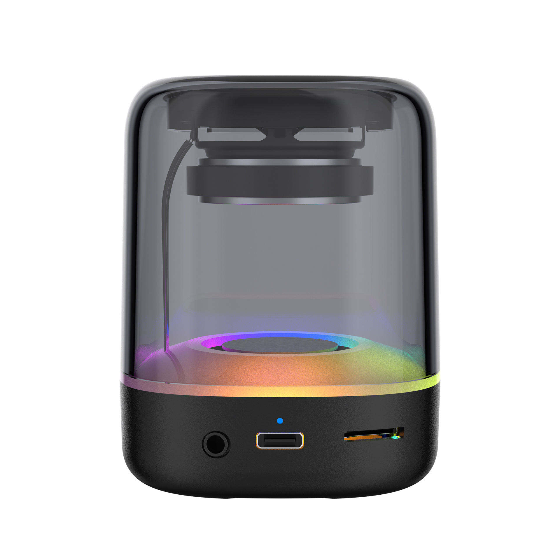 Portable RGB LED Bluetooth Speaker with Transparent Light Display