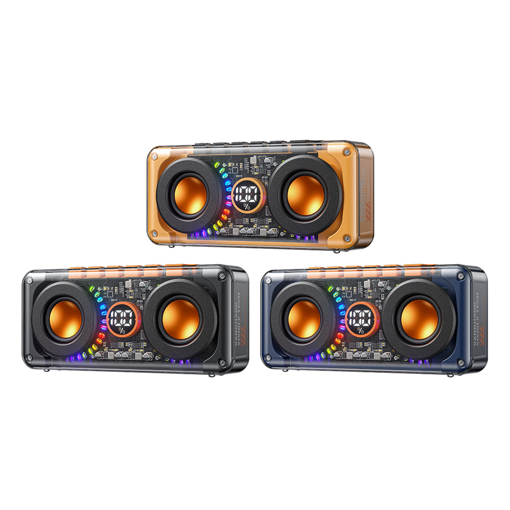 Portable RGB LED Bluetooth Speaker with Dual Drivers and Colorful Light Effects