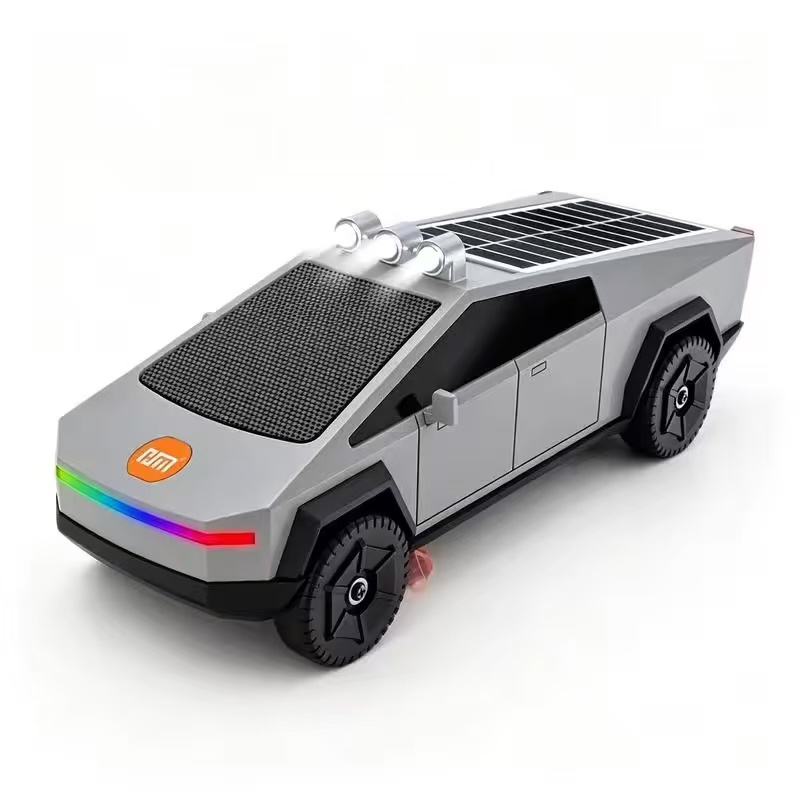 Cybertruck Style Bluetooth Speaker with RGB LED Light and Portable Outdoor Audio Design