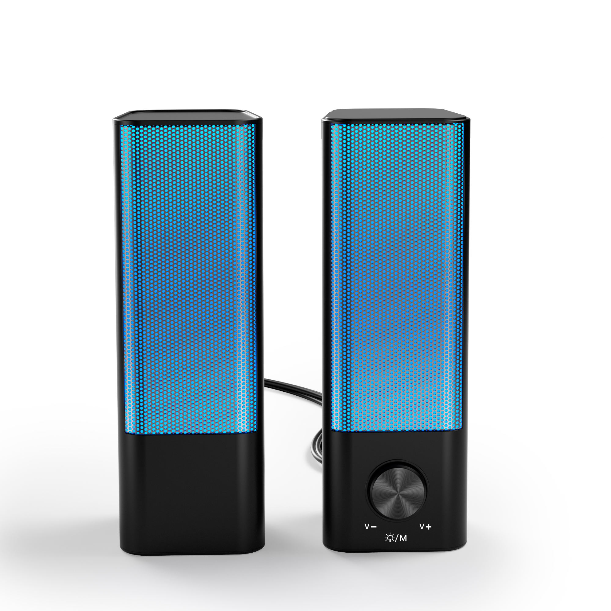 RGB PC Speakers, Gaming Speakers with Screen LED Breathing Light, 2.0 Channel Stereo Sound Desktop Speakers, USB Powered Speaker for Computer Desktop PC Laptop Monitor (SP-2302)