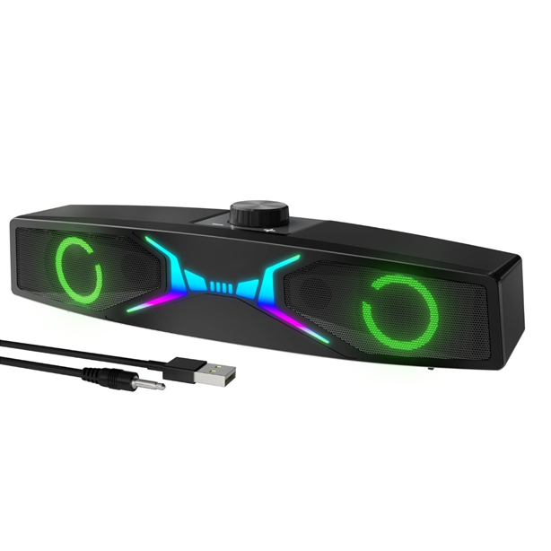 RGB Gaming Soundbar Speaker with LED Light for PC Desktop （SP-2132BT）