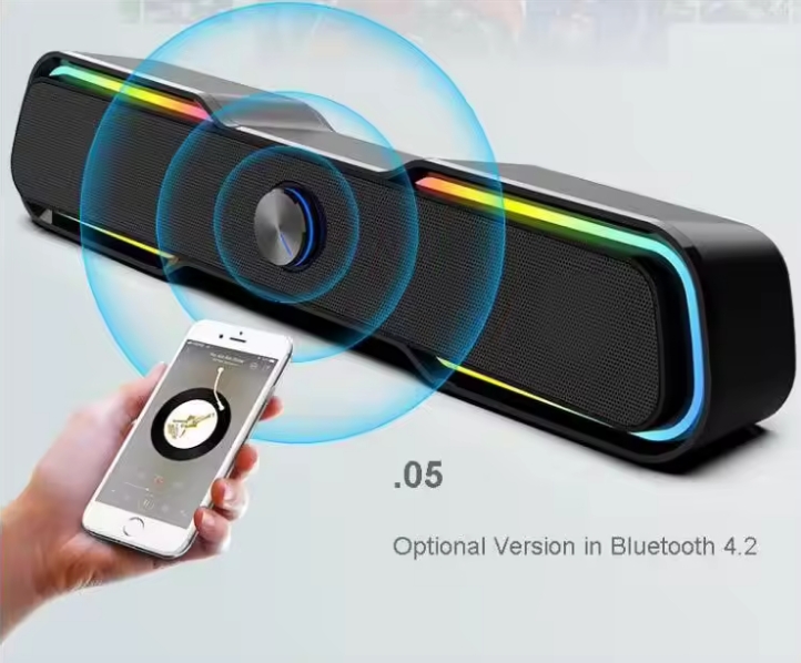 RGB LED Soundbar Gaming Speaker for PC Desktop and Monitor （SP-218）