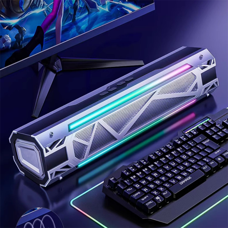 RGB Gaming Soundbar Speaker with LED Light for PC Desktop Setup (SP-5032)