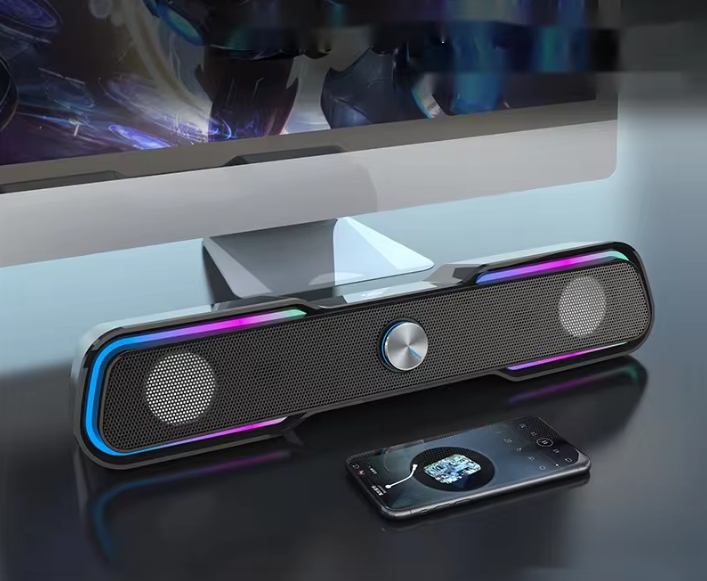 RGB LED Soundbar Gaming Speaker for PC Desktop and Monitor （SP-218）