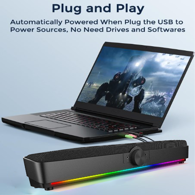 10w RGB LED Gaming Soundbar Speaker for computer（SP-5017）