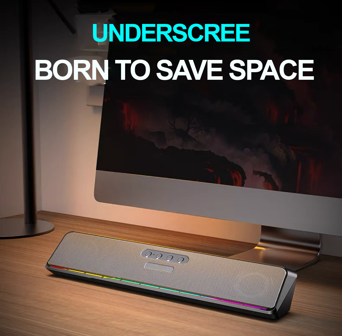 USB powered RGB LED Gaming Soundbar Speaker for Desktop