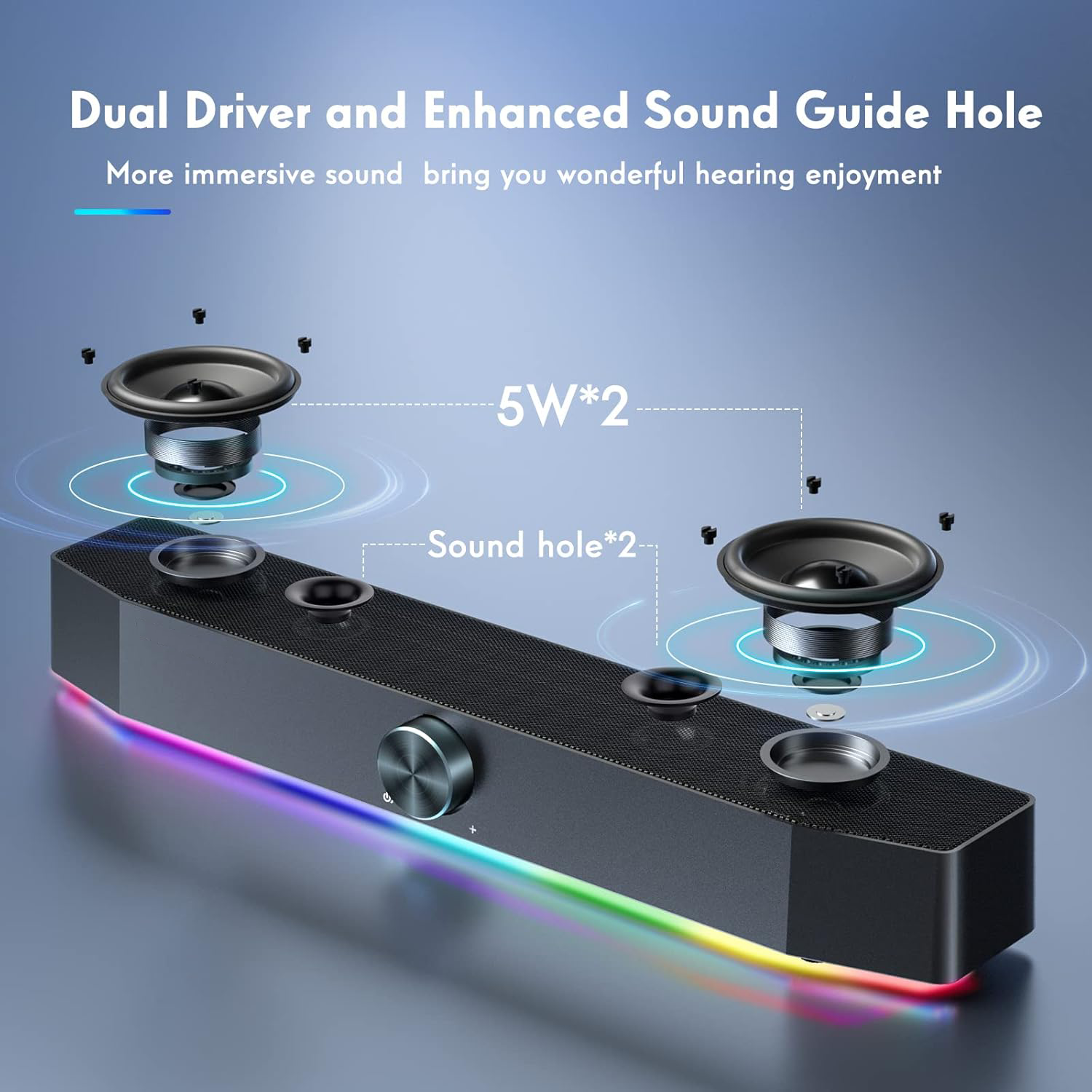 RGB LED Soundbar Gaming Speaker for PC Desktop （SP-5015）