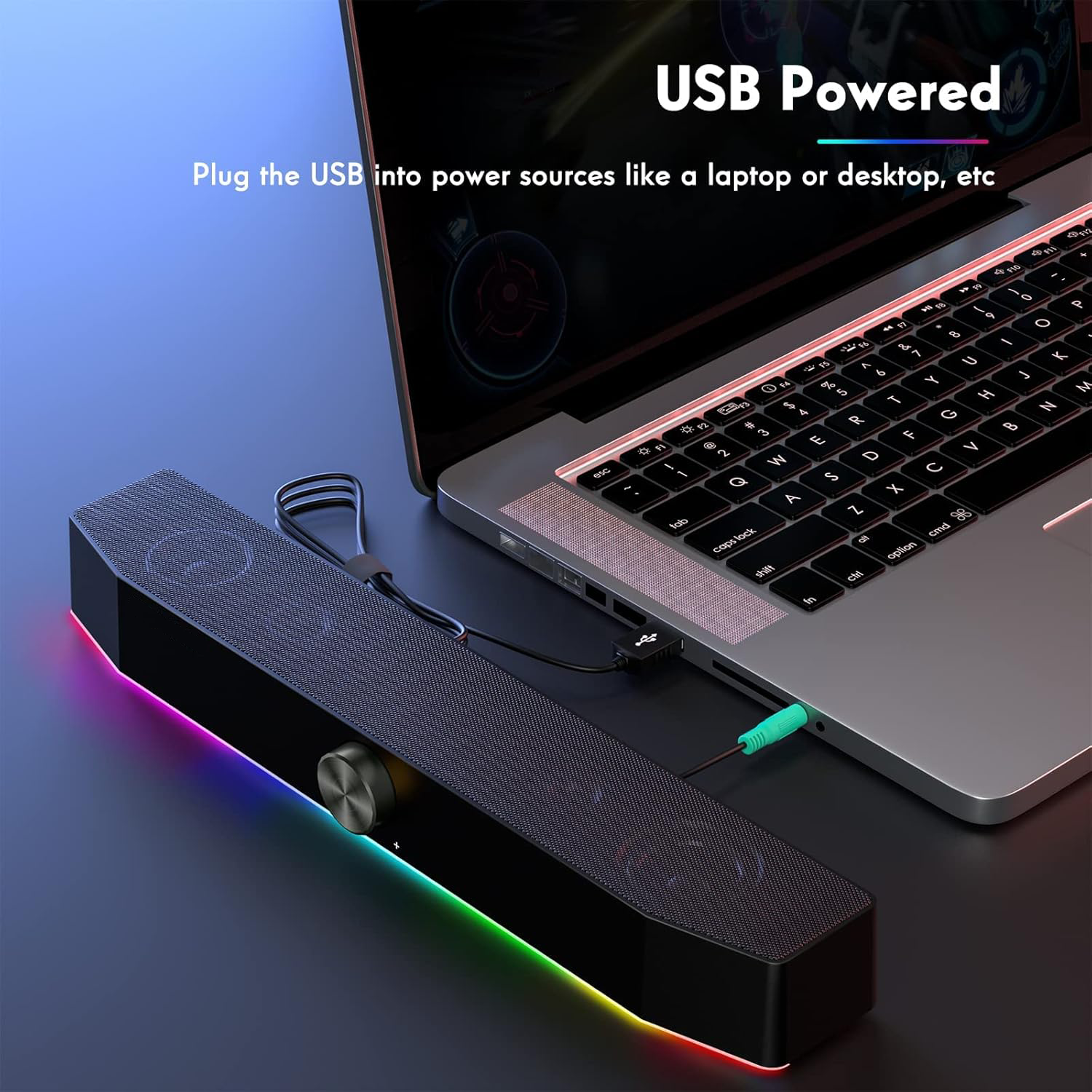 RGB LED Soundbar Gaming Speaker for PC Desktop （SP-5015）