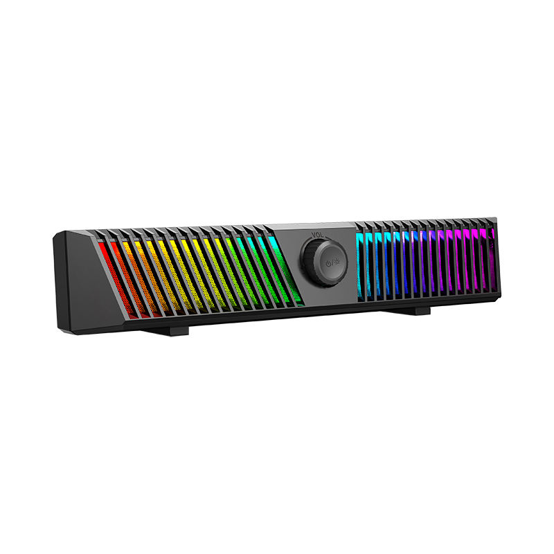 RGB Gaming Soundbar USB Wired Stereo Speaker with Volume Knob for PC & Laptop