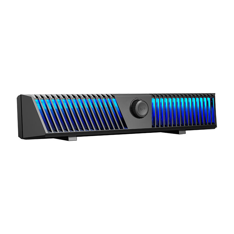 RGB Gaming Soundbar USB Wired Stereo Speaker with Volume Knob for PC & Laptop