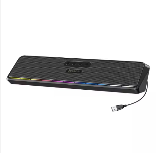 USB powered RGB LED Gaming Soundbar Speaker for Desktop