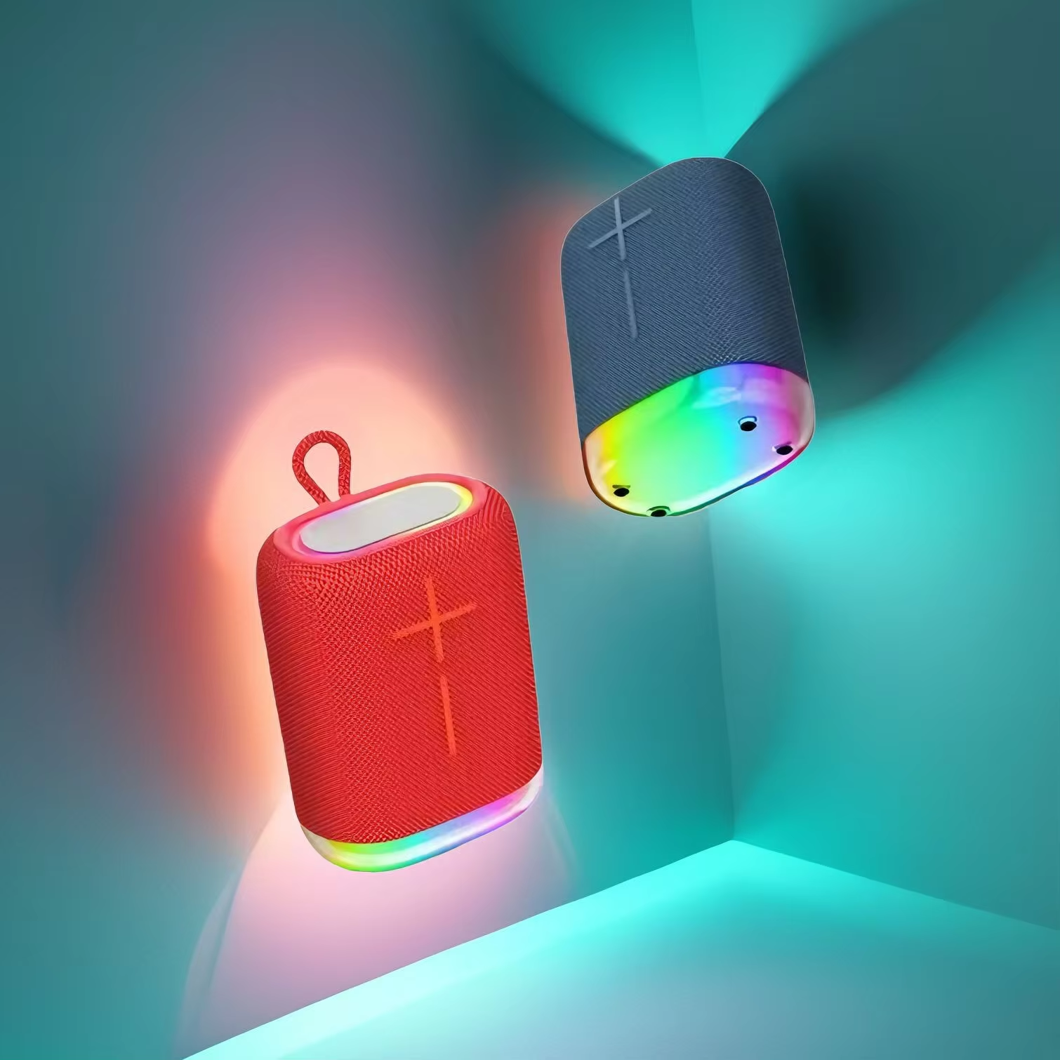 Hot Selling Portable Mini Wireless for Subwoofer RGB Lights Atmosphere Battery Plastic Computer Card Insertion Outdoor Speaker