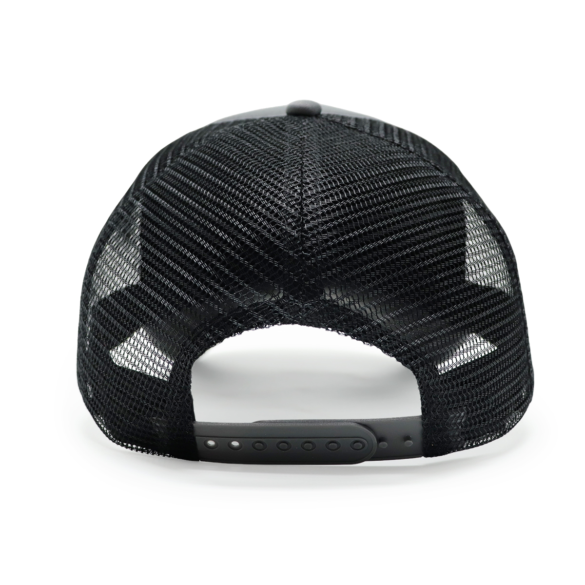 FitWell Logo Patch Mesh Trucker Hat – Unisex Adjustable Gray and Black Baseball Cap