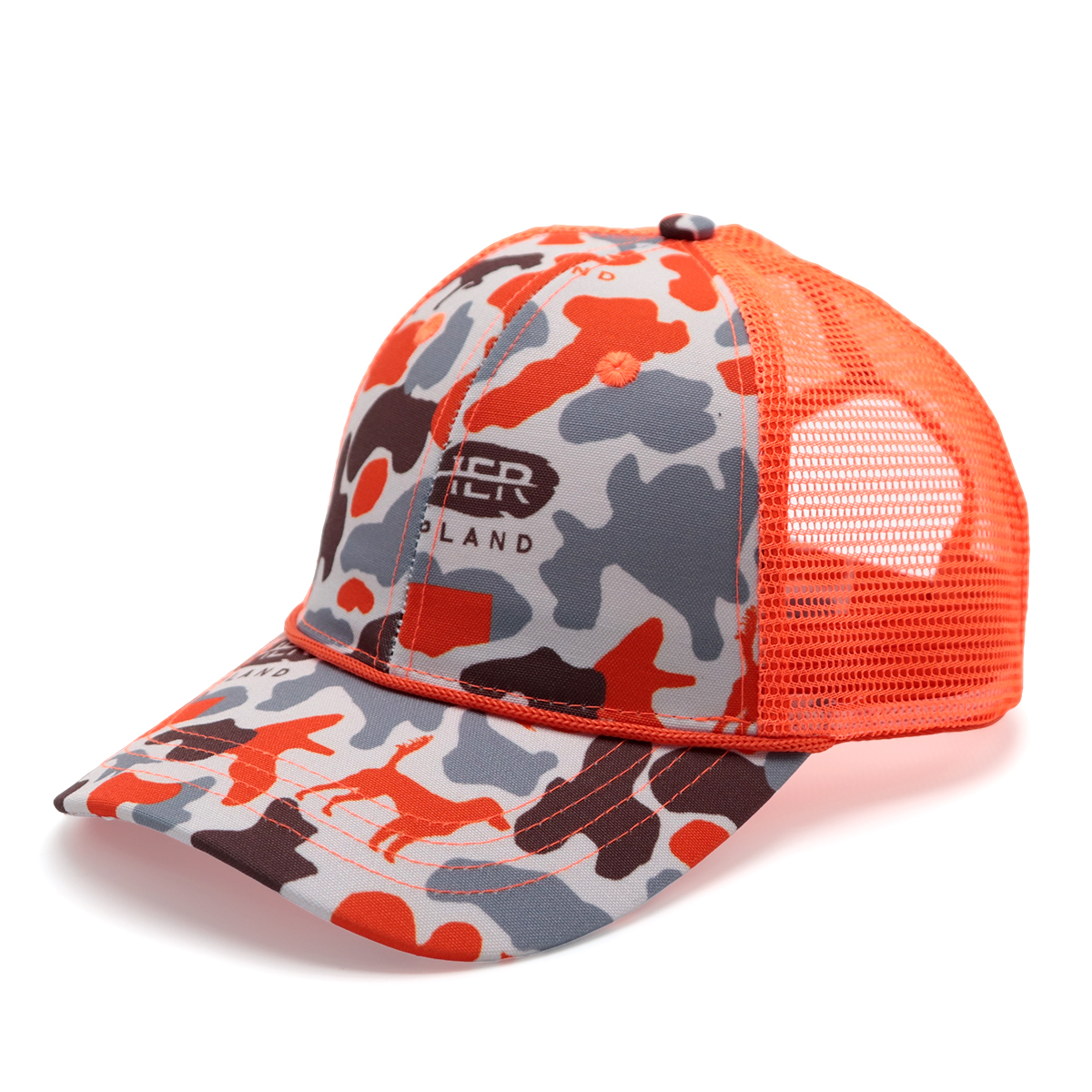 Curved Brim Rope Custom Trucker Hats – Camo Mesh Adjustable Cap Design Your Own Logo