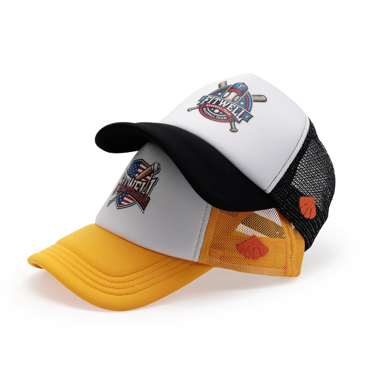 Fitwell Sports Printed Logo Mesh Trucker Cap – Colorful Baseball Mesh ...