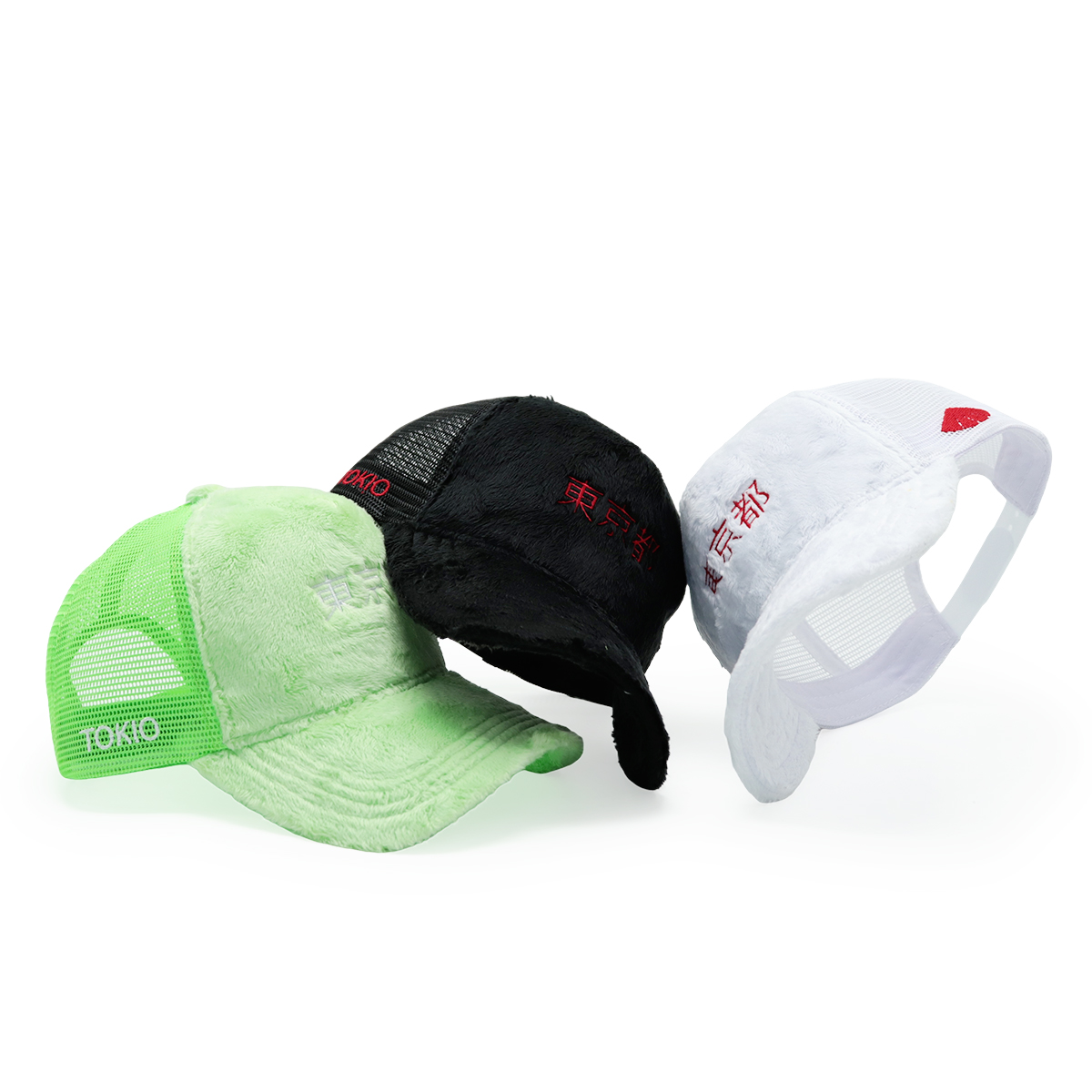 Tokyo Velvet Mesh Trucker Cap – Plush Furry Snapback Hat