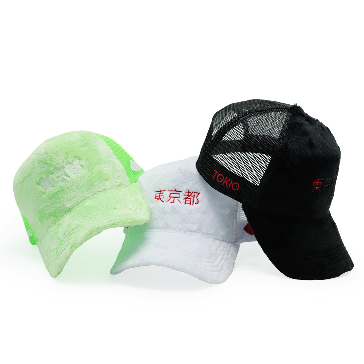 Tokyo Velvet Mesh Trucker Cap – Plush Furry Snapback Hat