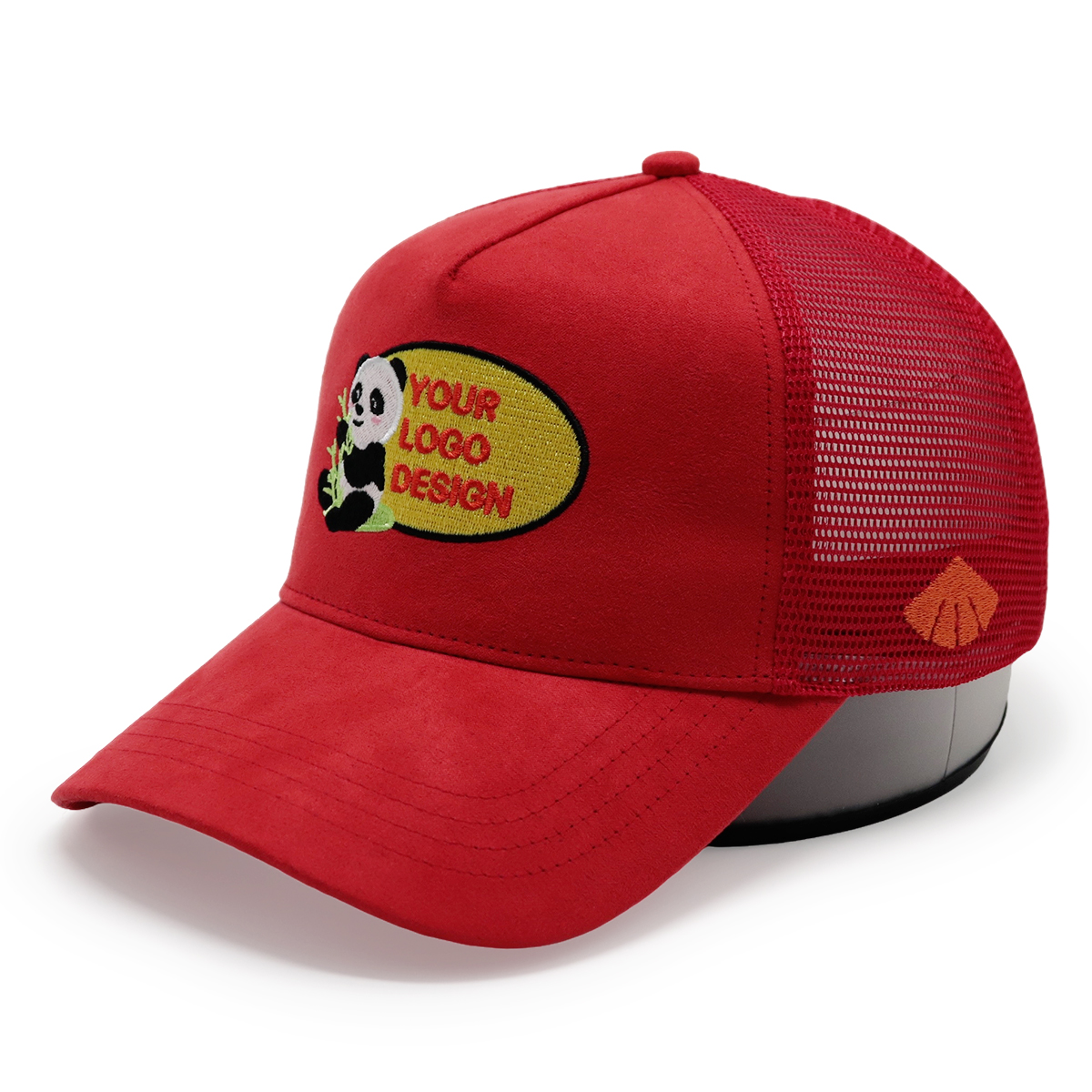 Custom Logo Trucker Caps – Multi-Color Mesh Back Snapback Hat with Panda Patch