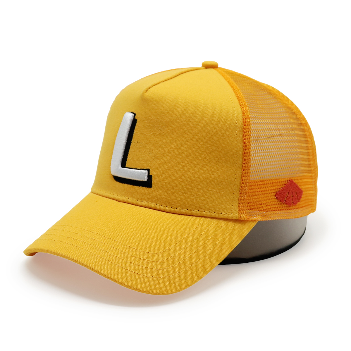 Custom Letter Cotton Trucker Hat – Multi-Color Mesh Back Cap