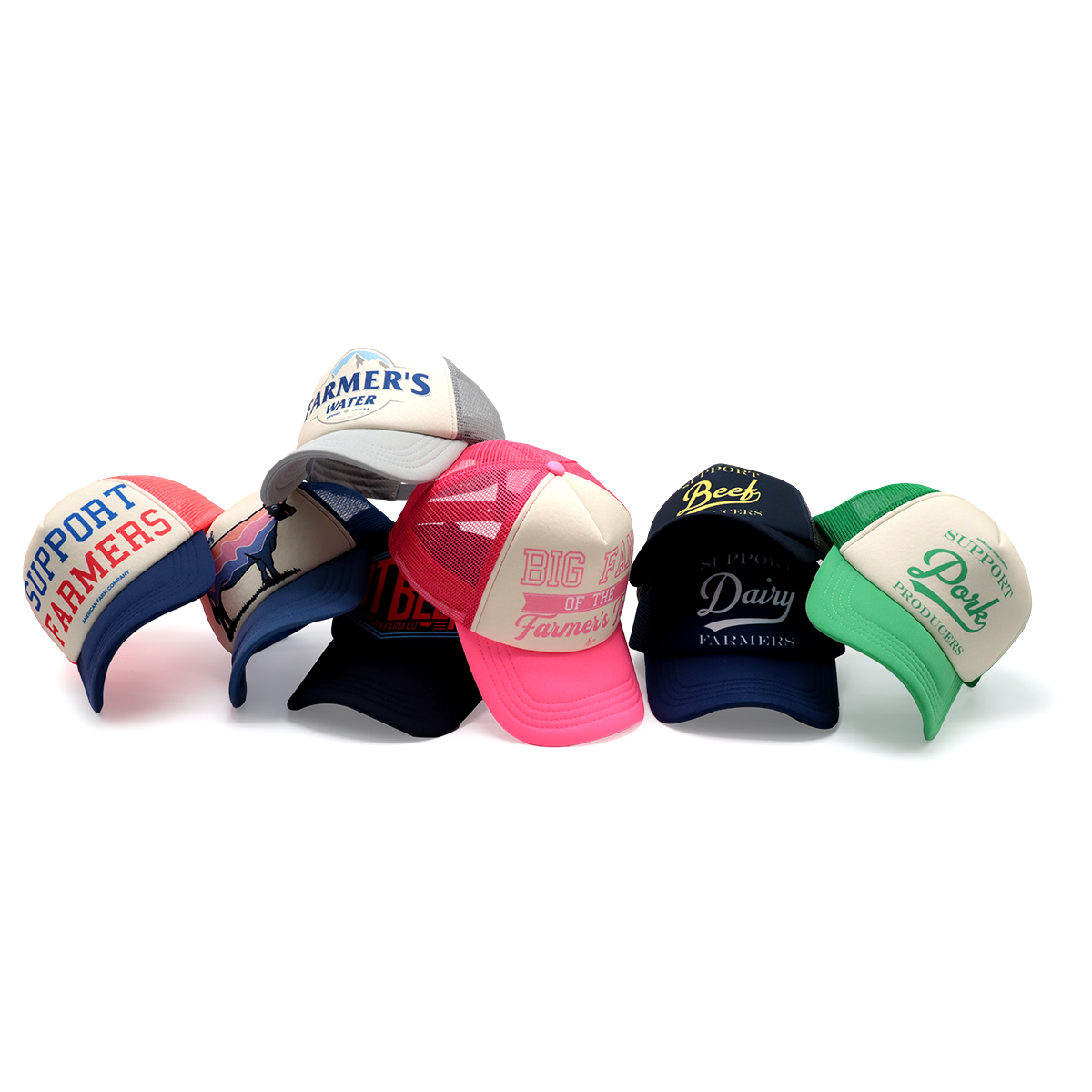 Support Dairy Farmers Foam Print Trucker Cap Adjustable Mesh Baseball Hat for Men and Women