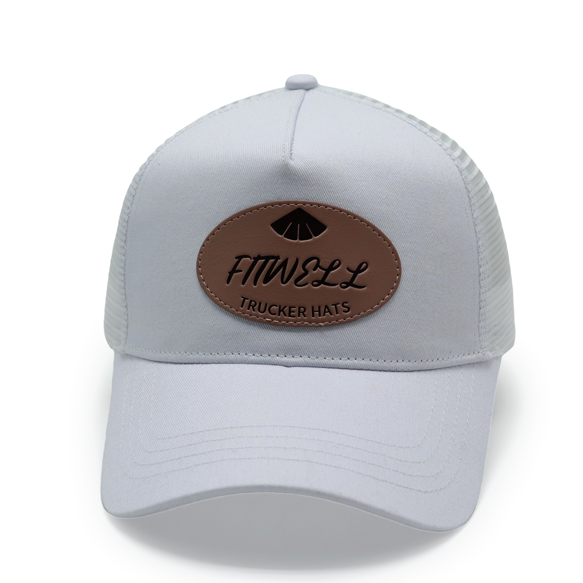 FitWell Leather Patch Trucker Hat – Multi-Color Mesh Back Cap
