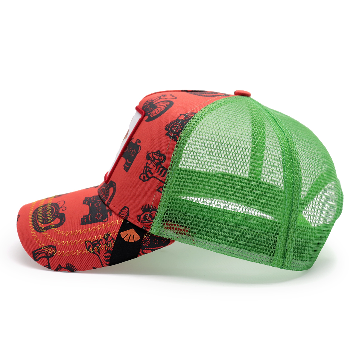 Fitwell Cartoon Monkey Print Trucker Cap Color Block Adjustable Mesh Baseball Hat for Men and Women