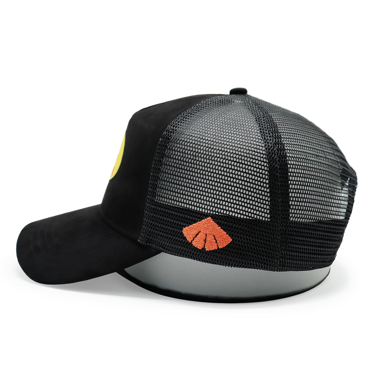 Custom Panda Embroidery Trucker Hat – Black Mesh Cap for Branding & Personal Logo
