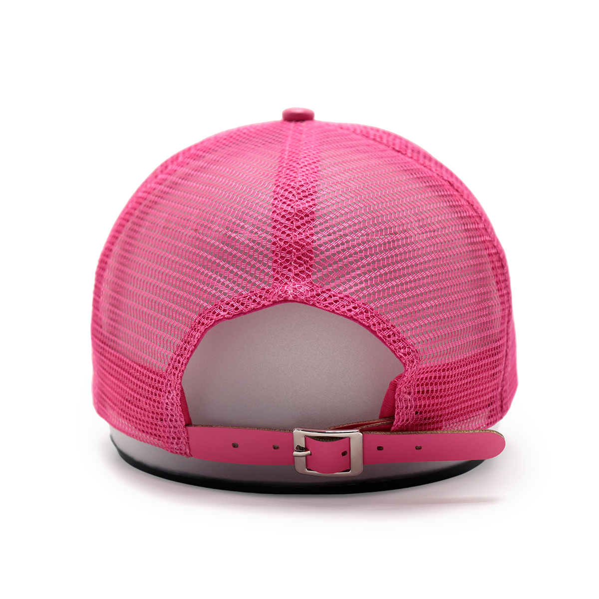 Colorful Leather Trucker Cap – 3D Embroidered Letter Mesh Baseball Hat