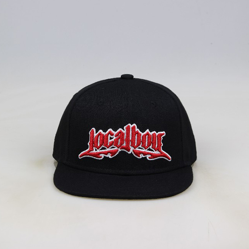 LOCALBOY Red 3D Embroidered Snapback Hat