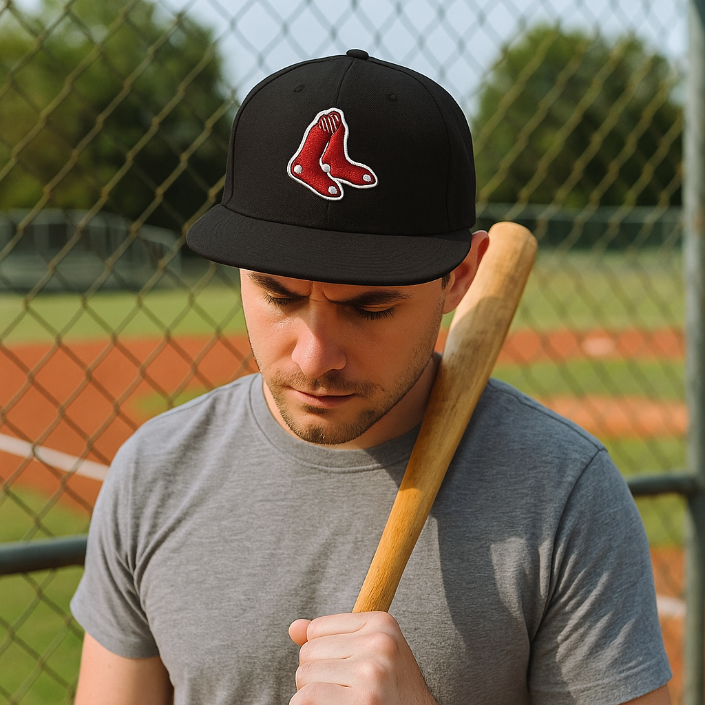 Red Socks Emblem Flat-Brim Snapback Hat