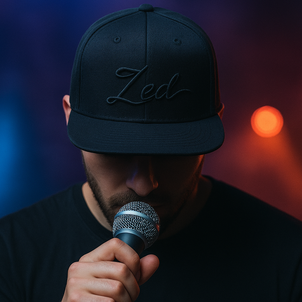 Zed All-Black 3D Embroidered Snapback Hat – Minimalist Street Cap