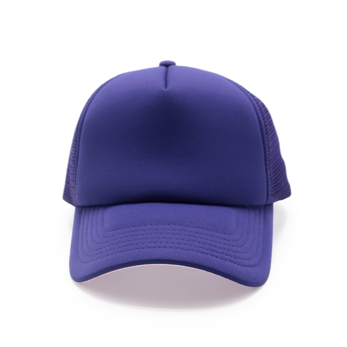 Adjustable Navy Blue Purple Trucker Cap with Mesh Back for Outdoor Sports