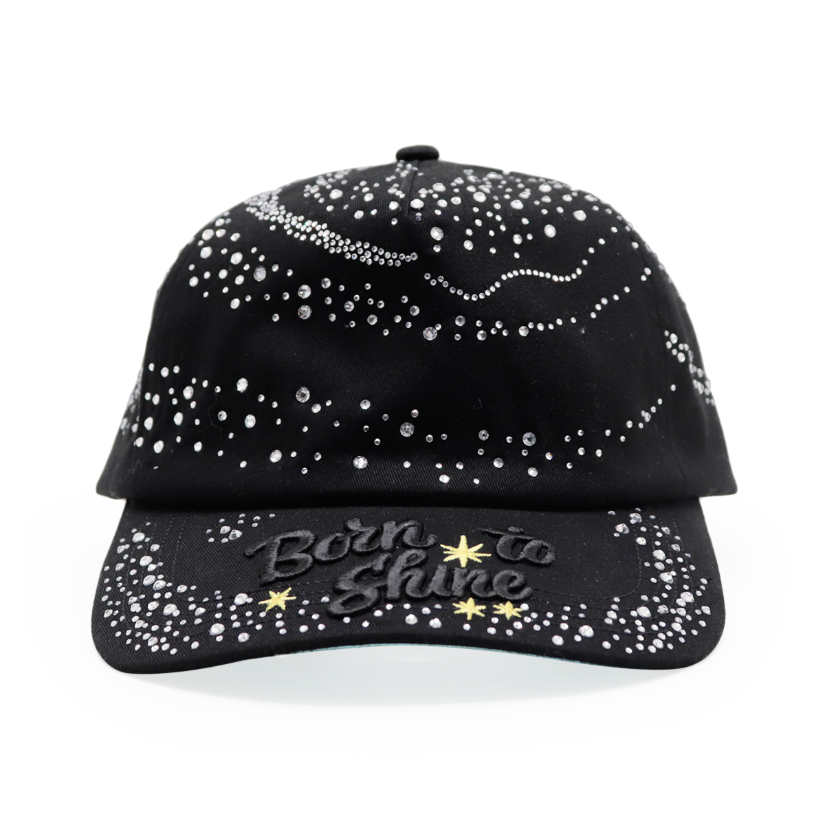 Born to Shine Rhinestone Embroidered Black Baseball Cap