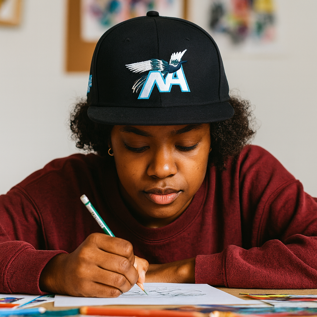 Blue Bird Logo Streetwear Black 6 Panel Custom 3D Embroidered Snapback Hat