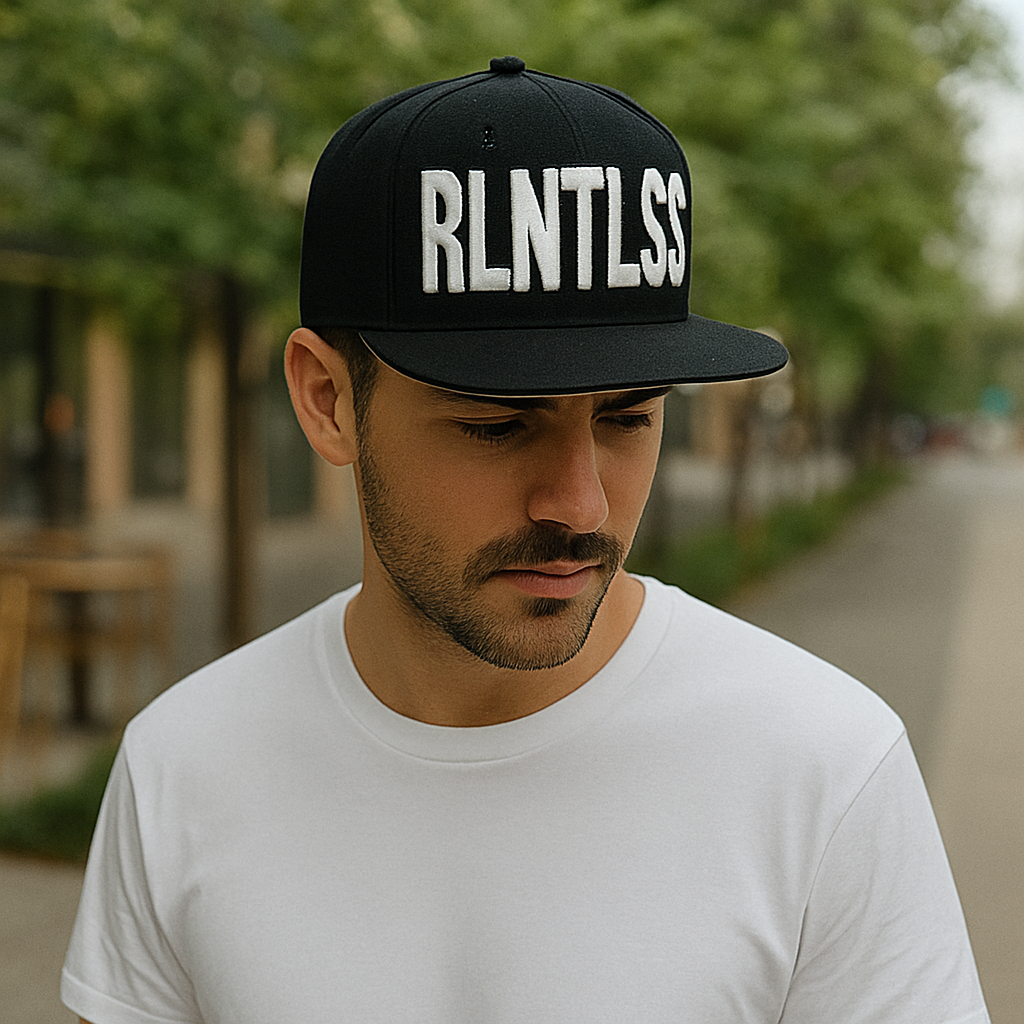 Bold Statement Snapback with Raised Lettering – RLNTLSS Design