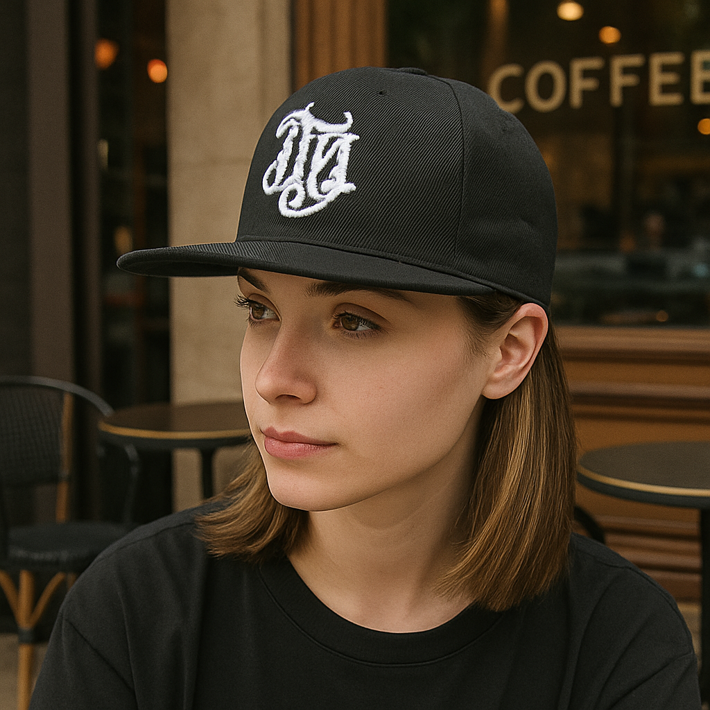 Custom NY Initials Black Snapback Hat