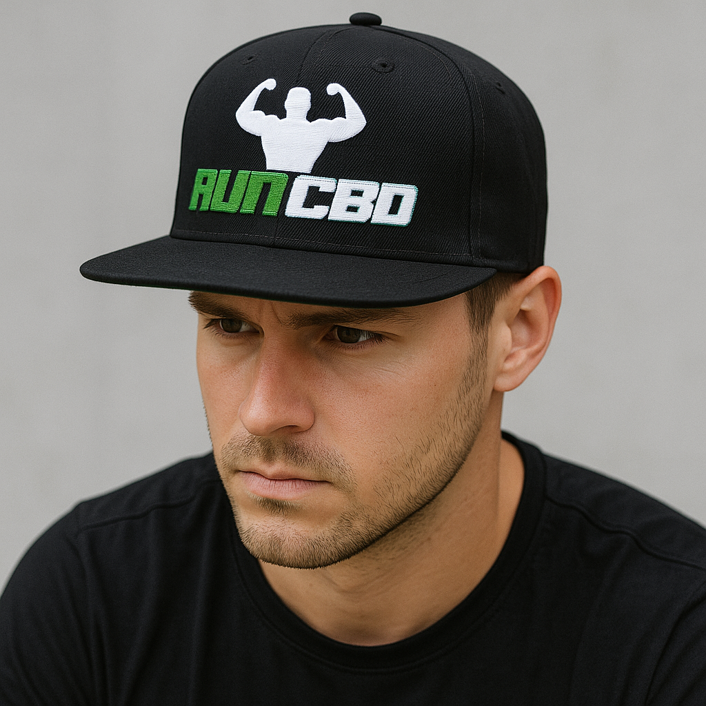 Muscle‑Graphic Premium Flat‑Brim Snapback Hat