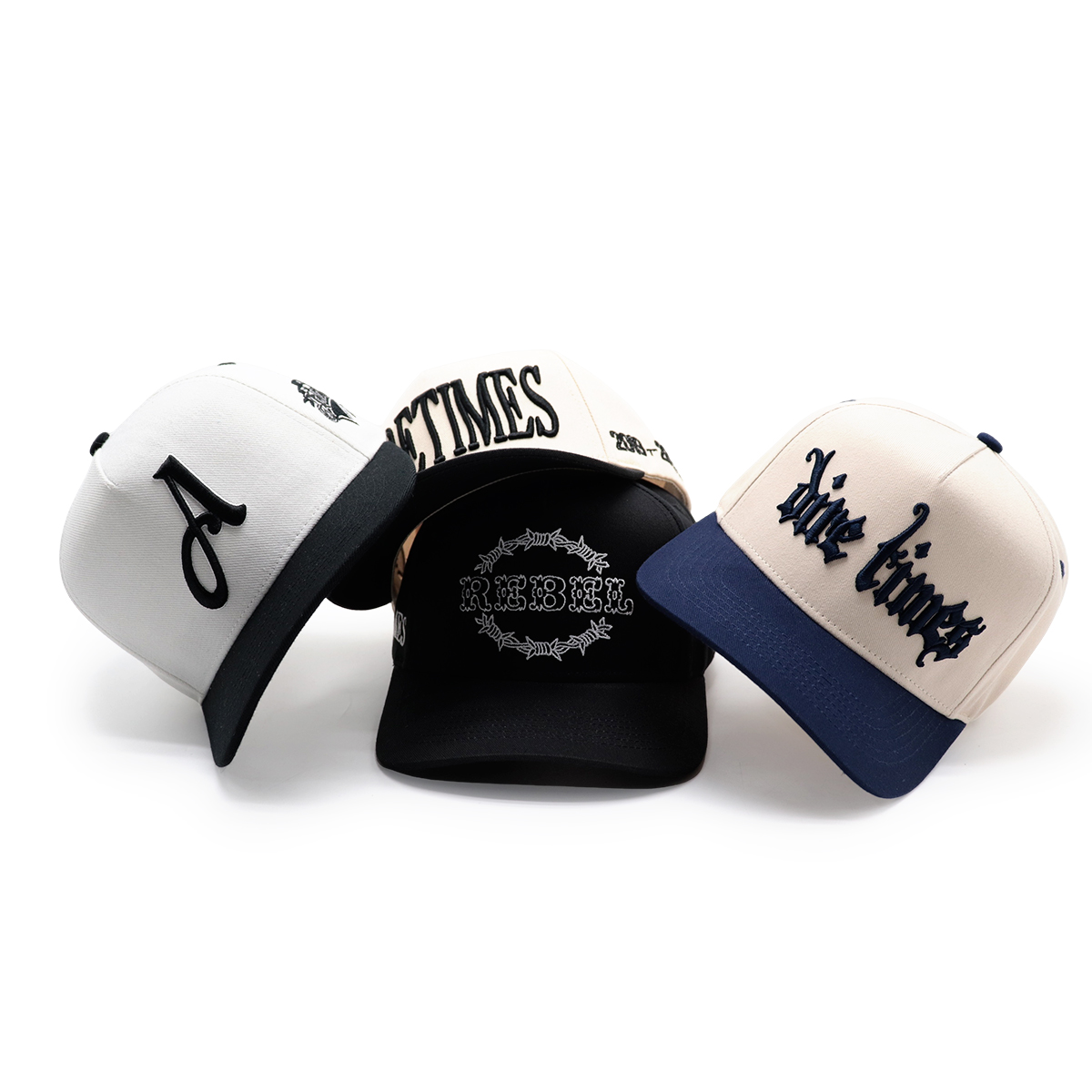 Street Style Embroidered Trucker Caps – Adjustable Hip Hop Snapbacks with Bold Lettering