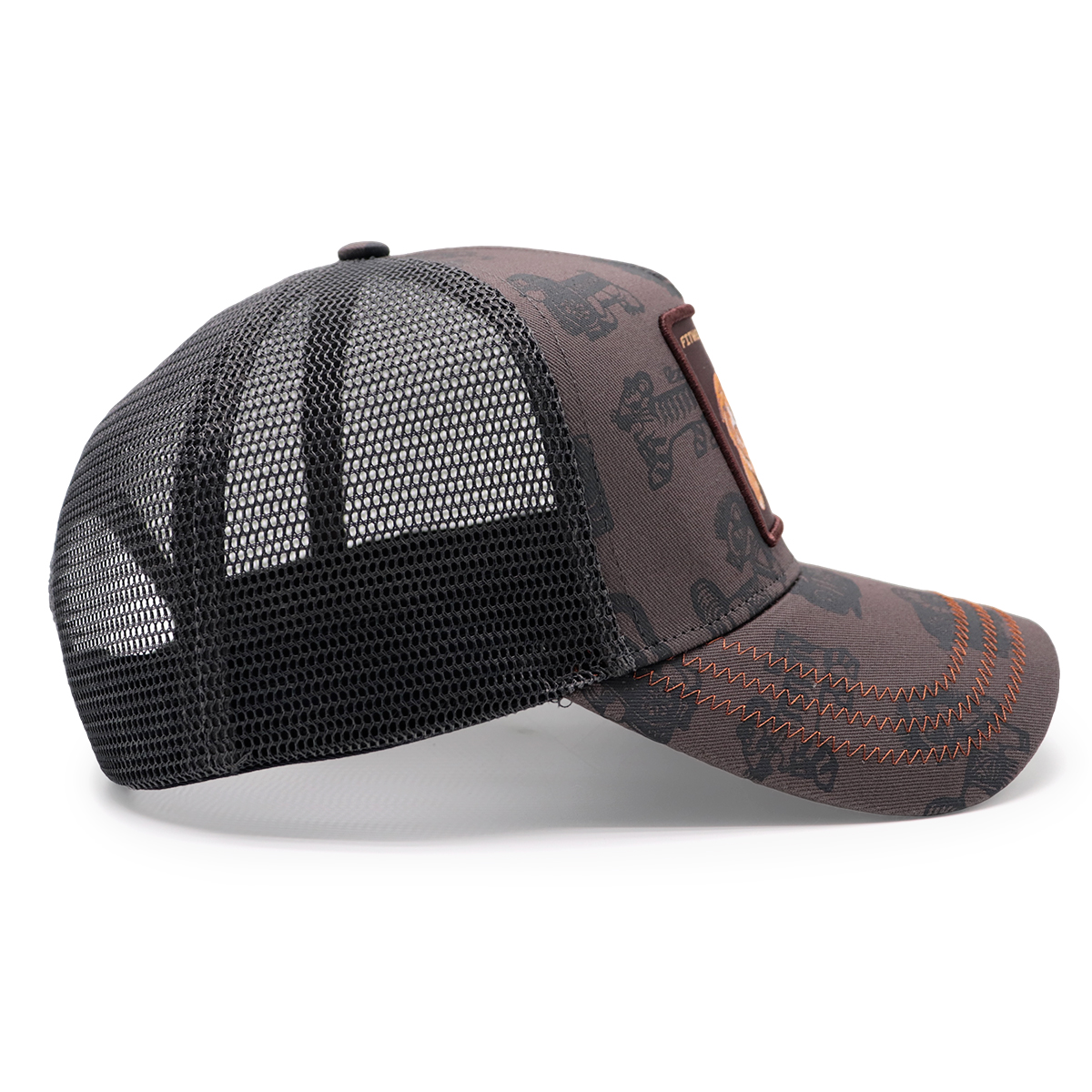 Tiger Patch Trucker Cap – Embroidered Wild Animal Print Baseball Hat for Men and Women