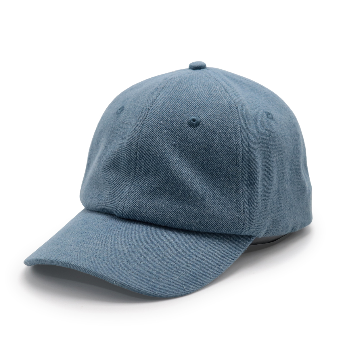 Vintage Washed Denim Baseball Cap – Minimalist Solid Color Adjustable Dad Hat