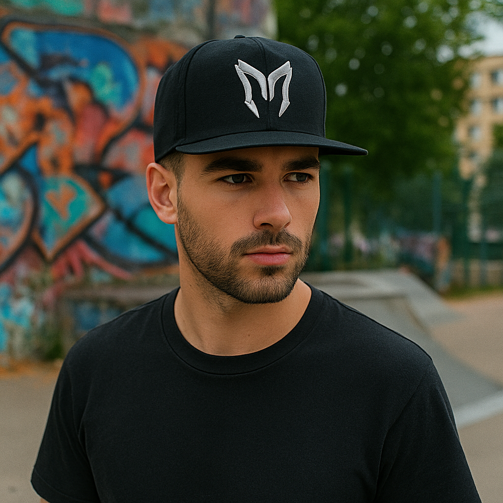 Bold Urban Style Flat Brim Hat with 3D Logo Embroidery