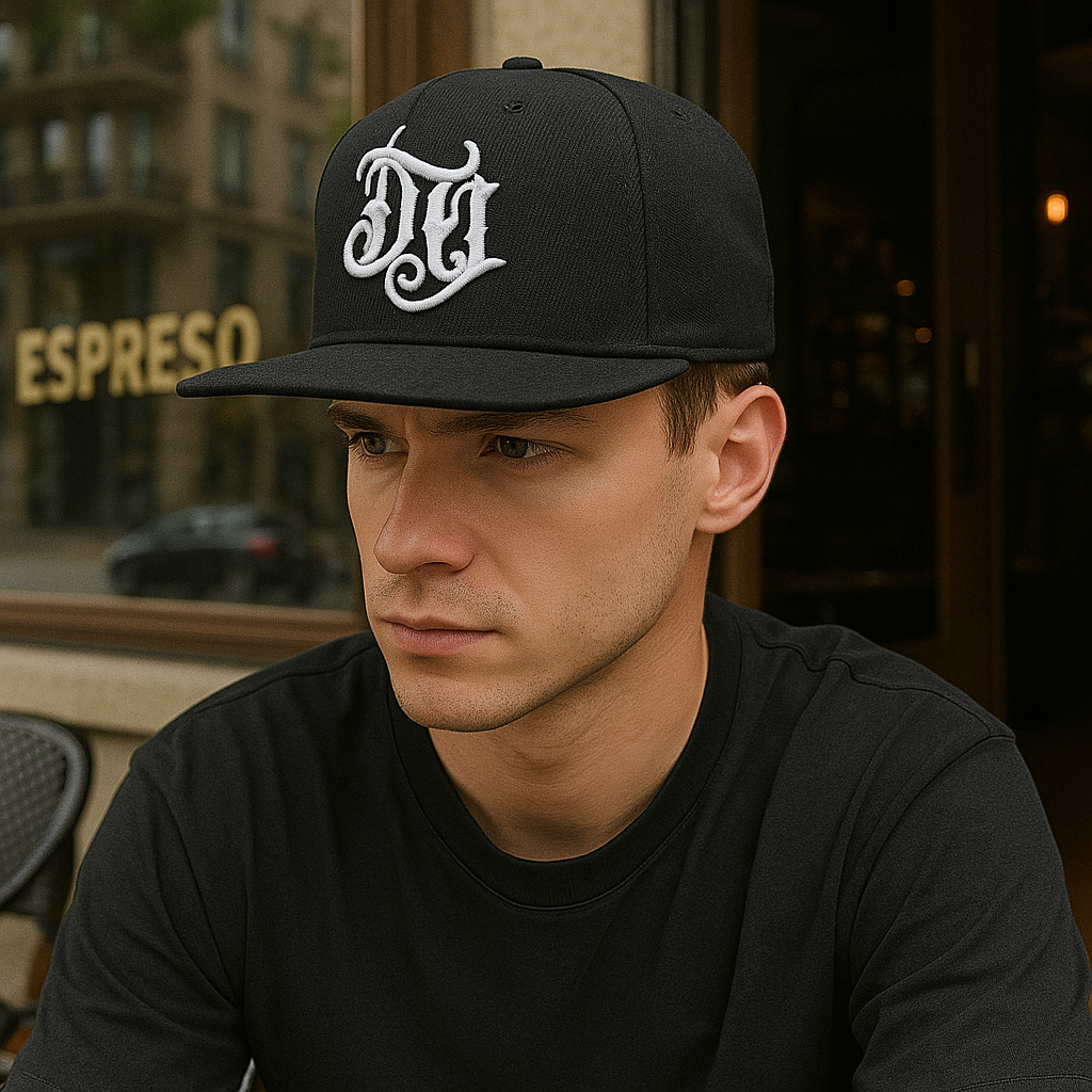Custom NY Initials Black Snapback Hat