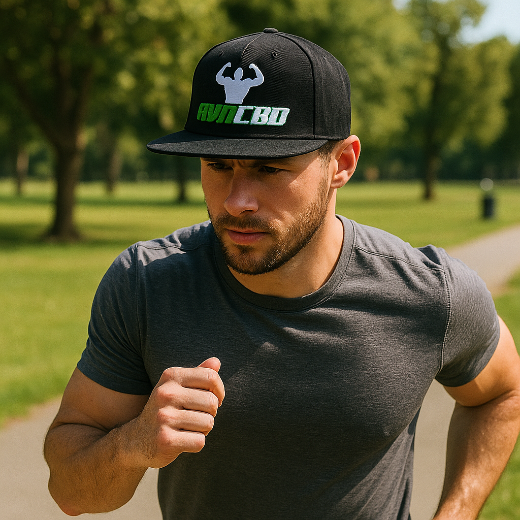 Muscle‑Graphic Premium Flat‑Brim Snapback Hat