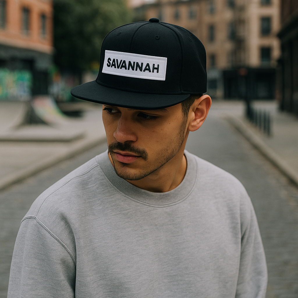 SAVANNAH Georgia Embroidered City Snapback Hat