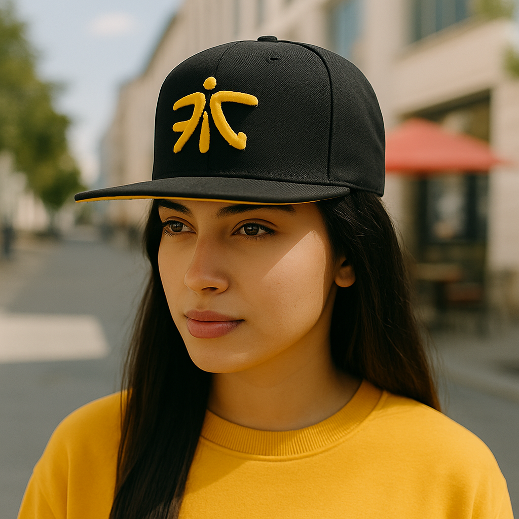 Fnatic Logo Snapback – Black & Yellow 6-Panel Gamer Cap