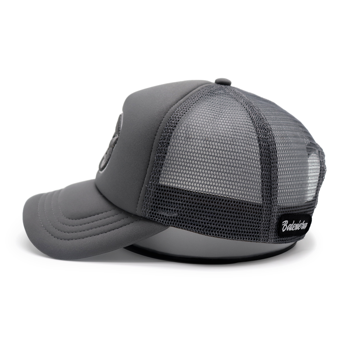 Gray Embroidered B Letter Mesh Baseball Cap – Unisex Breathable Adjustable Hat