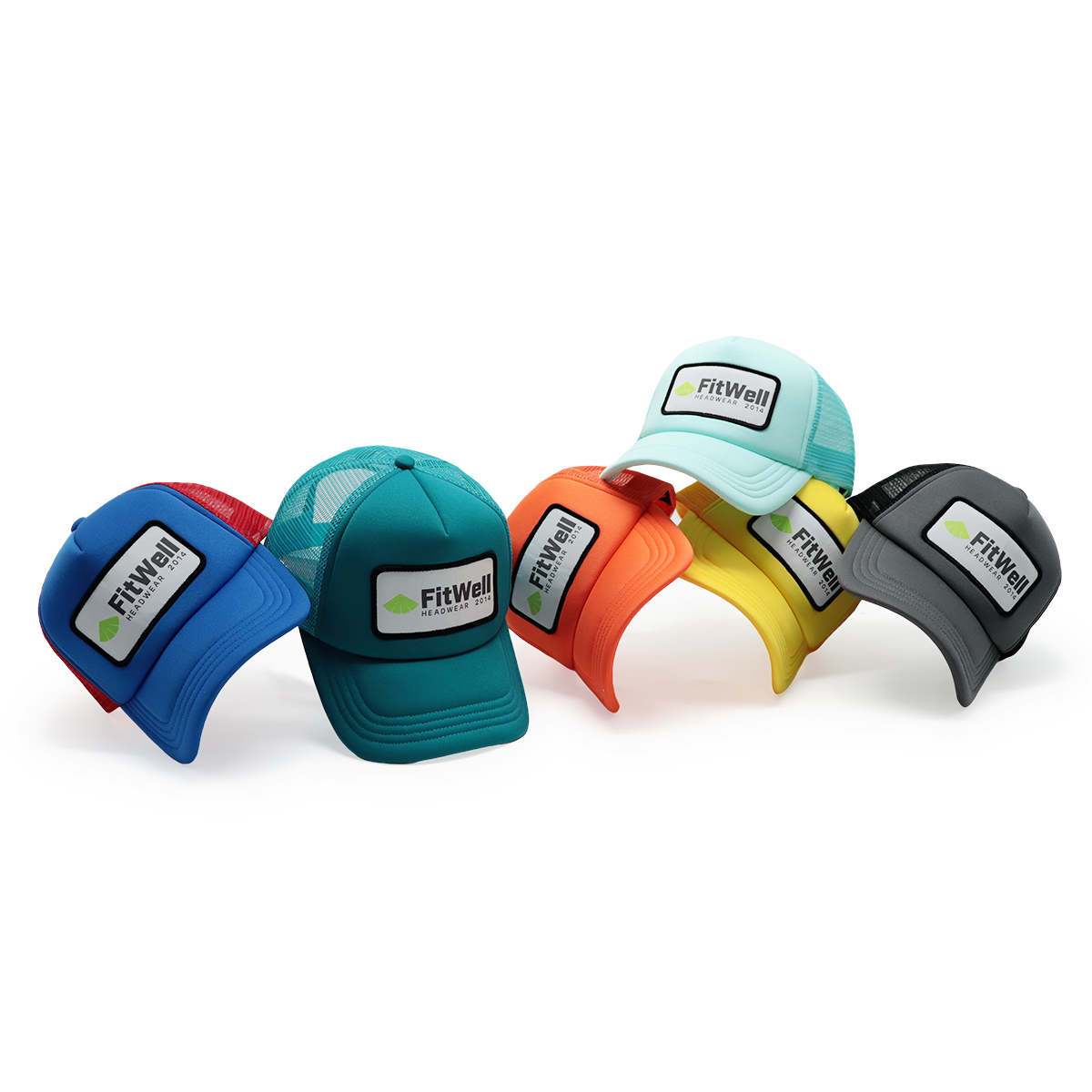 FitWell Custom Foam Trucker Hat – Multi-Color Mesh Back Cap with Logo Patch