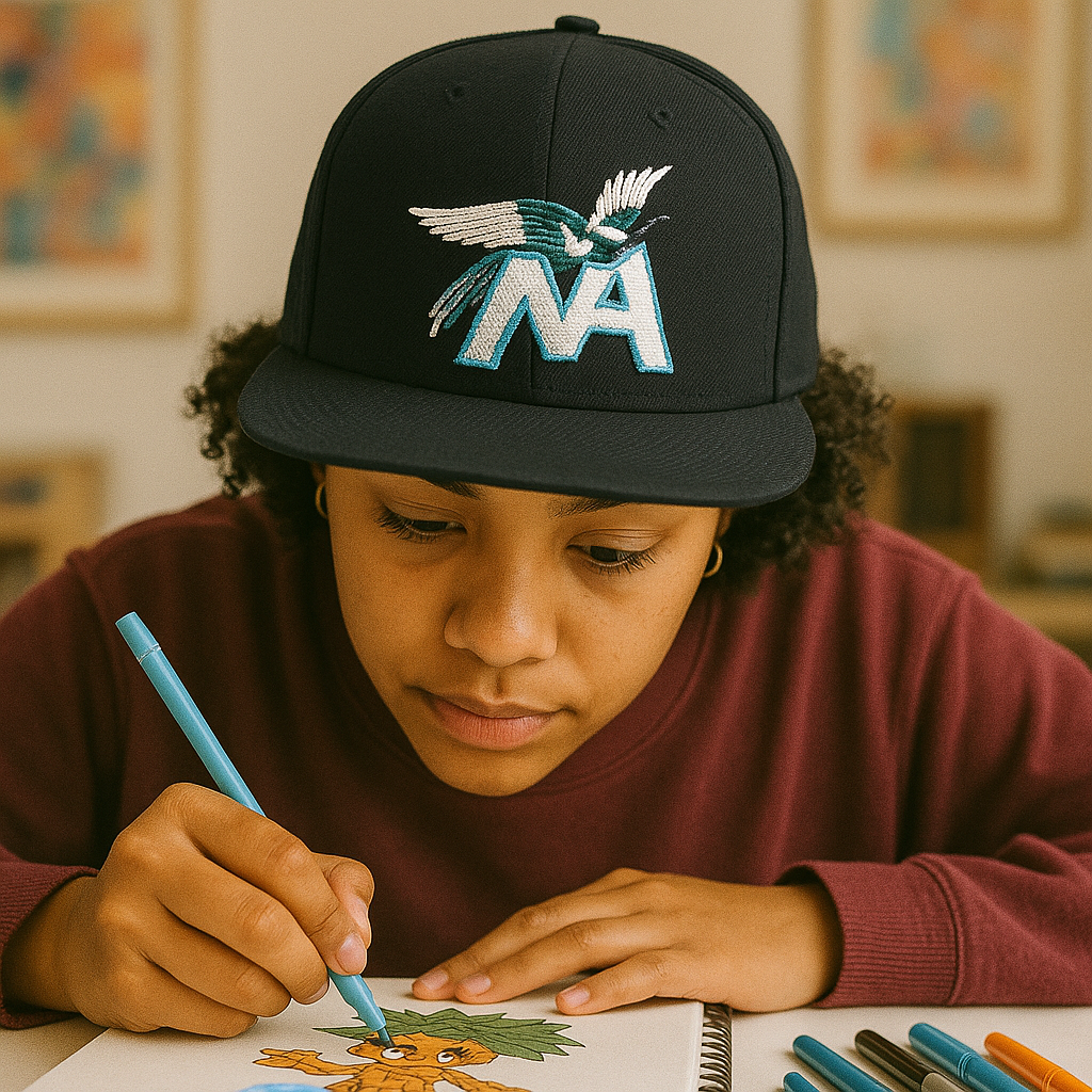 Blue Bird Logo Streetwear Black 6 Panel Custom 3D Embroidered Snapback Hat